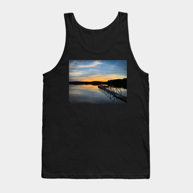 Sunset at Lake Lanier Boat Dock Tank Top by Ckauzmann